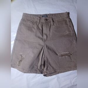 Wild Fable Distressed Brown High‑Rise Jean Shorts | Size 0 | Relaxed Fit